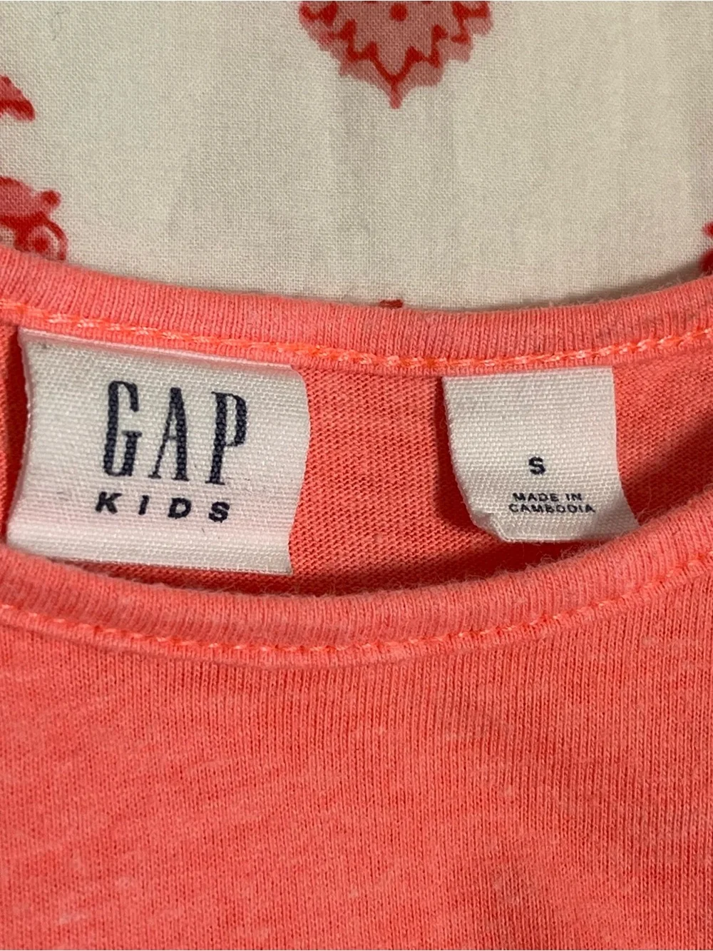 Gap Kids Coastal Peachy Flutter Sleeve Knit Dress with Printed Lined Skirt, Sz S
